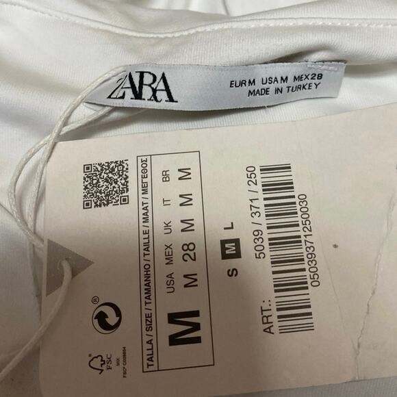 NEW Zara White Sleeveless Racerback High Neck One Piece Bodysuit Tank Top Size M - Picture 3 of 4